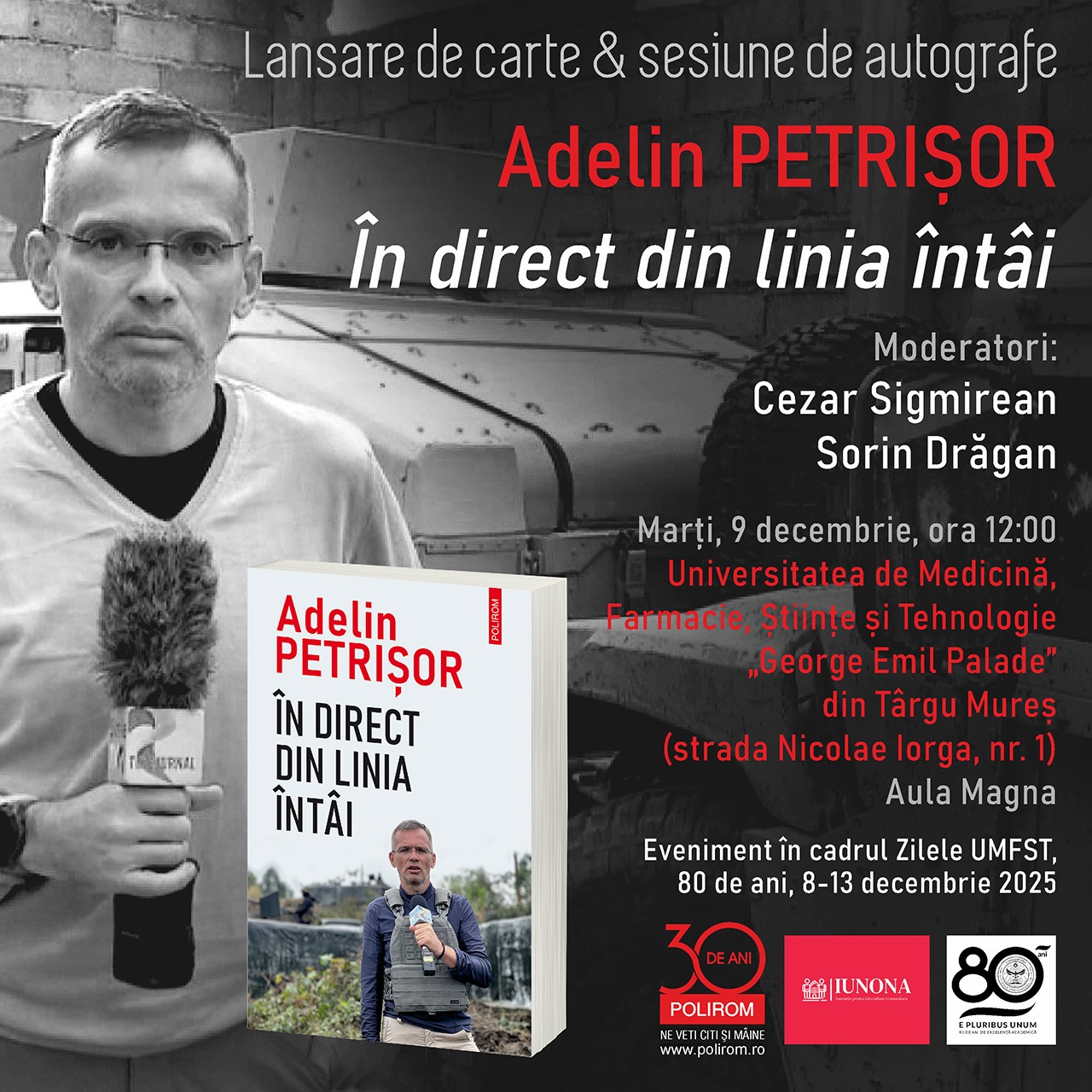 Lansarea cărții „În direct din linia întâi”, autor: Adelin Petrișor